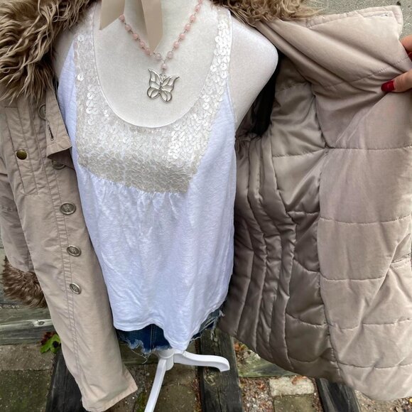 Y2K Vintage Faux-Fur-Trim Jacket / Coat - Picture 4 of 8